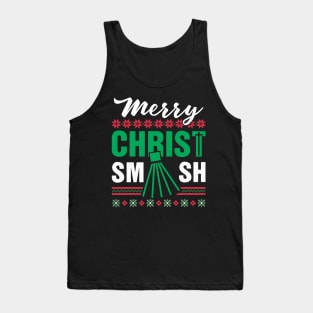 Merry ChristSMASH Christmas Badminton Tank Top